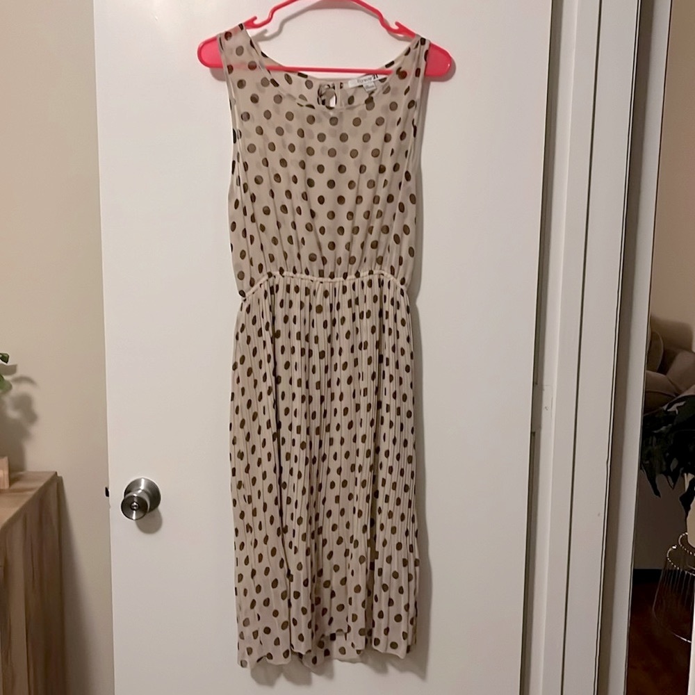 Cream and Brown Dress by Forever 21